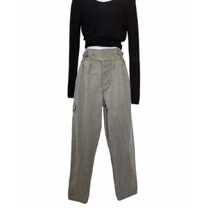 Vintage 80s Jr’s Washed Cotton Canvas Boho Preppy High Rise Pleated Pants 2/4/26